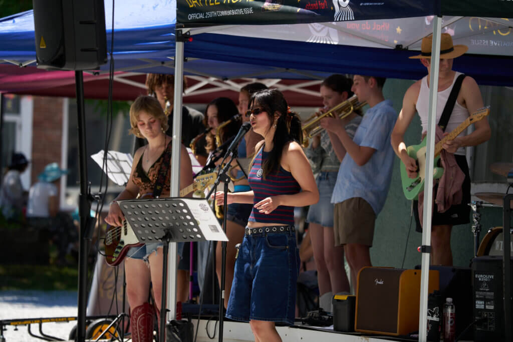 _DSC0734 - Meilynn Teng (recent CCHS grad) on lead vocals for the Funky Sock Puppets. Photo by Edward Feather
