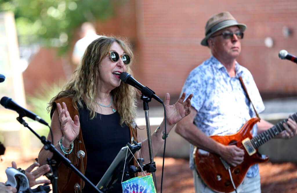 Becky Lynch of Becky and the Swingin’ Bards entertained during the annual sale.  