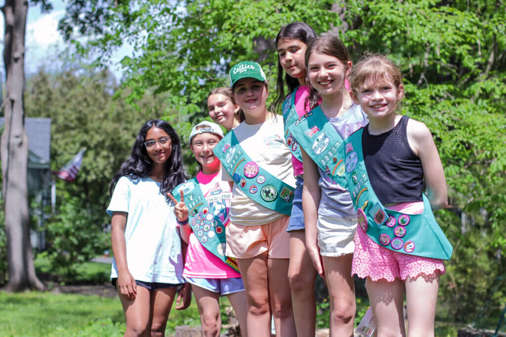 Left to right: Norah Phillips, Tegan Newton, Ava Scarchilli (in back), Marina DiPetrillo, Nina Beaulac, Violette Maalouf, and Cassidy Morabito. Photo: Trace Salzbrenner/The Acton Bridge