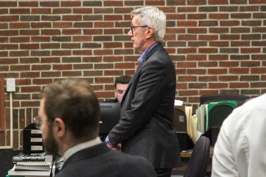 Grace’s attorney, George King, listens to Judge Lynn Brendemuehl during his appearance alongside Assistant District Attorney Leon Rotenstein. Photo: Dakota Antelman/The Acton Bridge