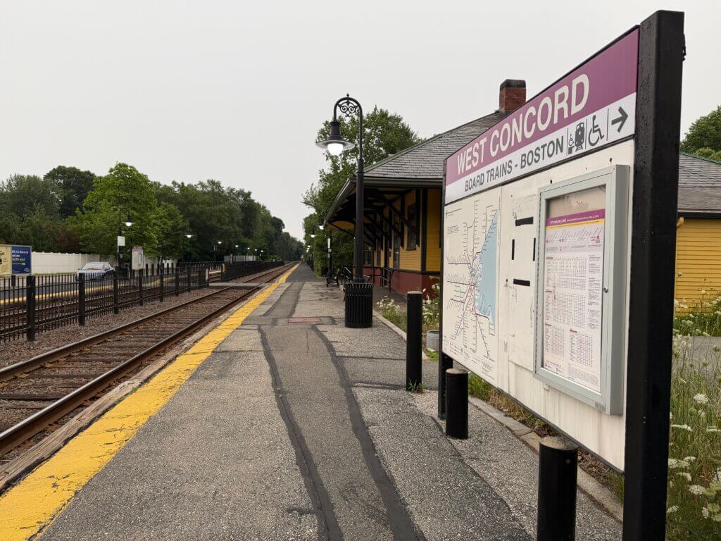 The commuter rail comes to Acton roughly once hourly during the morning and evening rushes. Photo: Celeste Katz Marston/The Acton Bridge