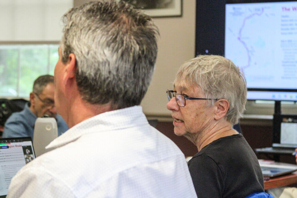 Transportation Advisory Committee Chair Ellen Quackenbush speaks during a meeting with Lowell Regional Transit Authority representatives. Photo: Dakota Antelman/The Acton Bridge