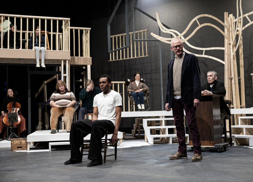 The set was designed to be “fairly abstract and airy,” according to Producing Artistic Director Brian Boruta. Photo by Jim Sabitus