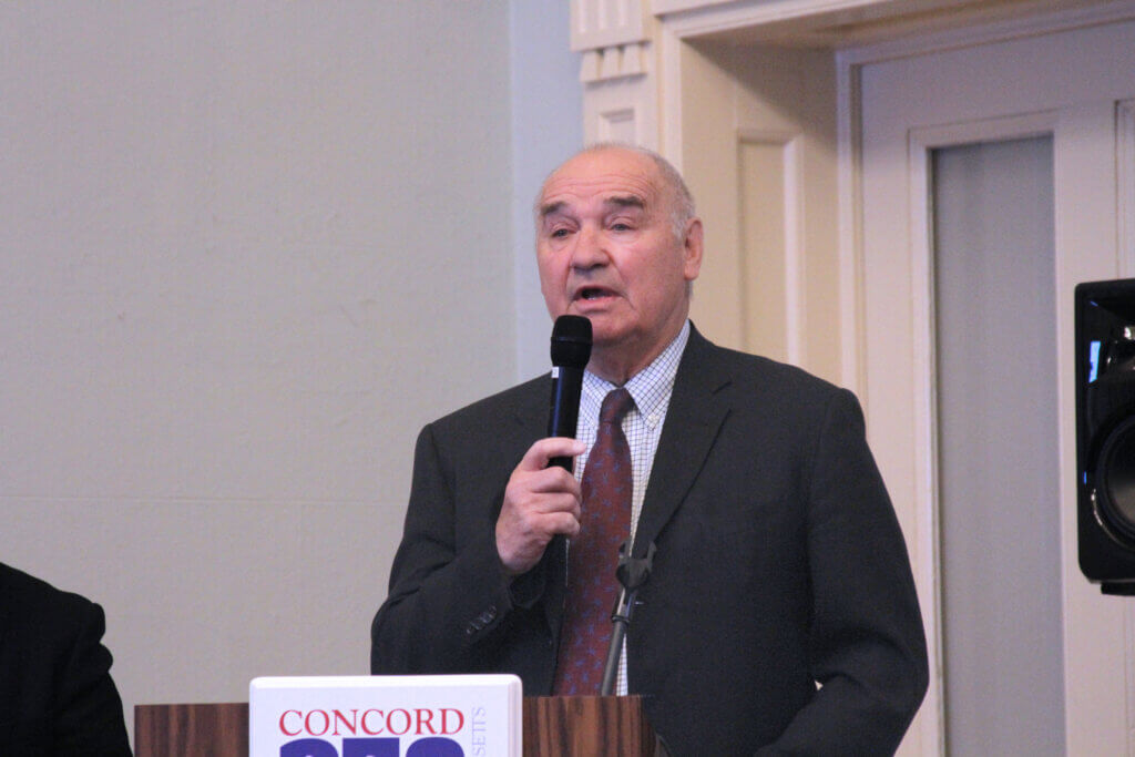 Attorney Mark Bobrowski speaks during an April 9 Planning Board hearing. Photo: Dakota Antelman/The Acton Bridge