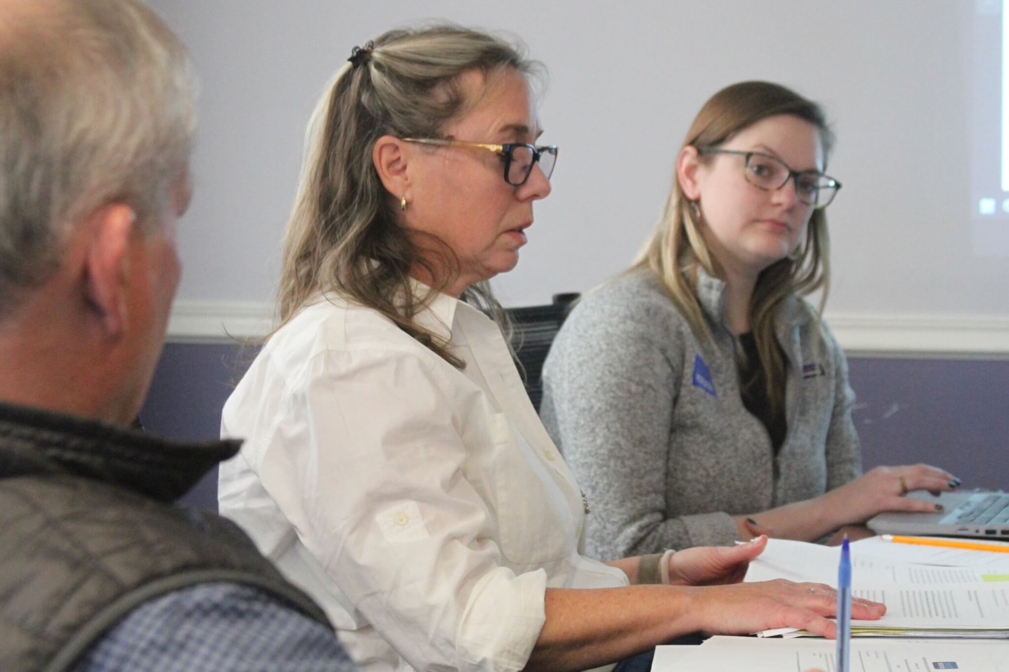 Recreation Director Leigh Jackson speaks during a Rideout Project Subcommittee meeting. . Photo: Dakota Antelman/The Acton Bridge