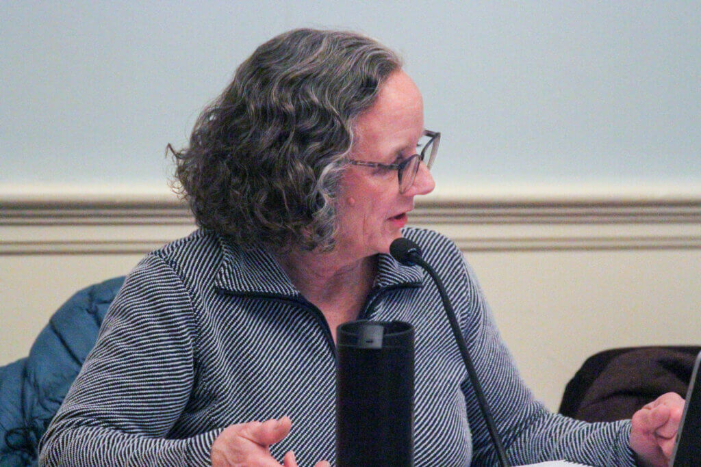 Select Board Clerk Wendy Rovelli said, “It makes sense to me that we focus on our key priorities” after Deputy Town Manager Megan Zammuto suggested pausing West Acton cell efforts. Photo: Dakota Antelman/The Acton Bridge