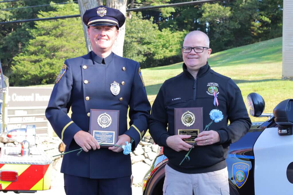 Award recipients Ron Holsinger and Ryan Farrell. Tim Lilley was traveling and could not attend. Photo: Trace Salzbrenner/The Acton Bridge