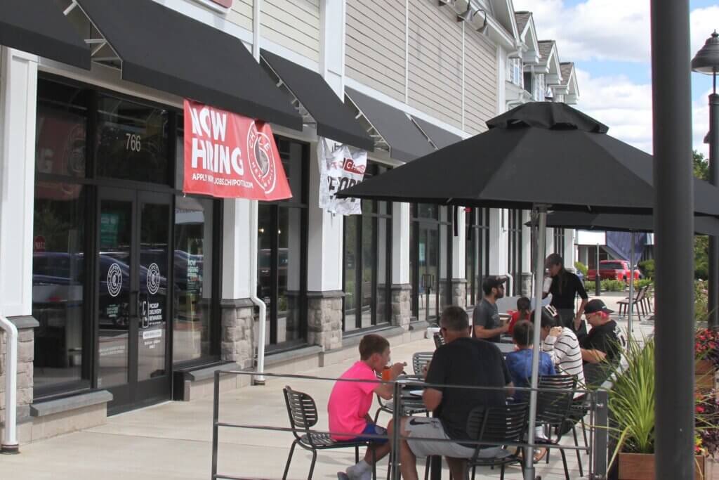 The last empty storefront in a new commercial development on Elm Street is back on the market after Sally’s Apizza backed out. Photo: Dakota Antelman/The Acton Bridge