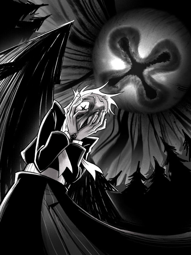 Reid has a long-running web comic called Bright Blood. This is a panel from that comic. Illustration courtesy of Samara Reid