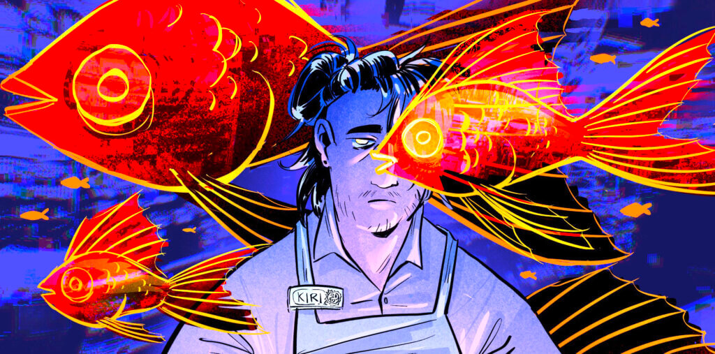 Bright, bold colors are a common theme in Reid’s art. Illustration courtesy of Samara Reid