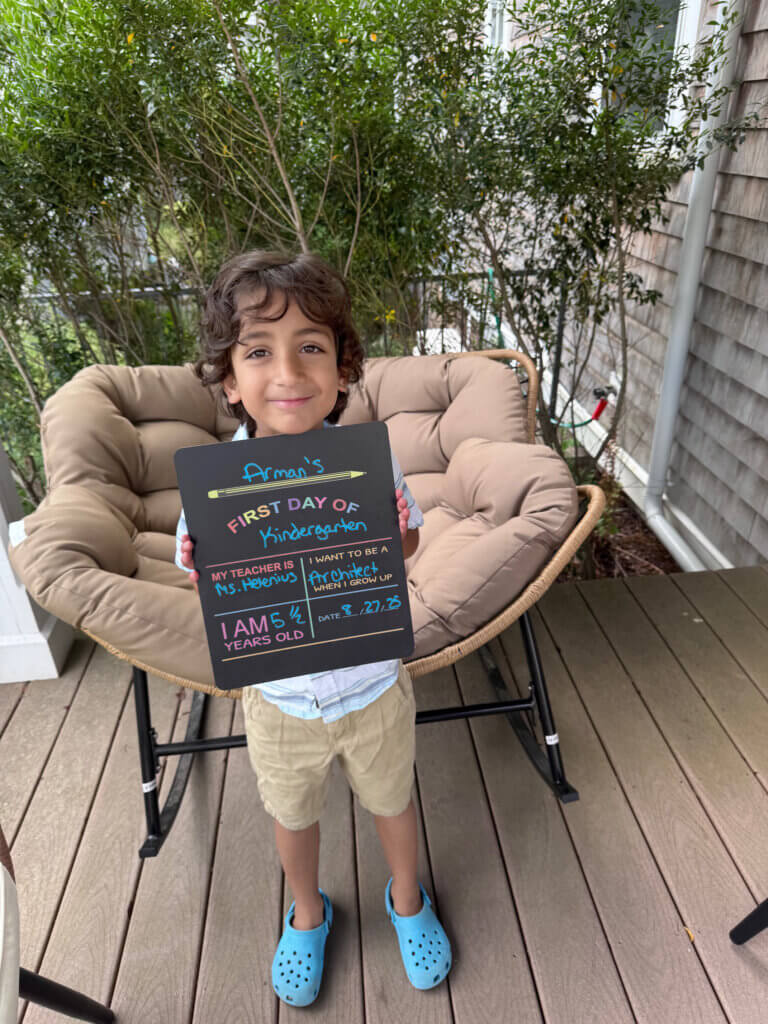 ... and Arman Amini is in kindergarten at Thoreau School.