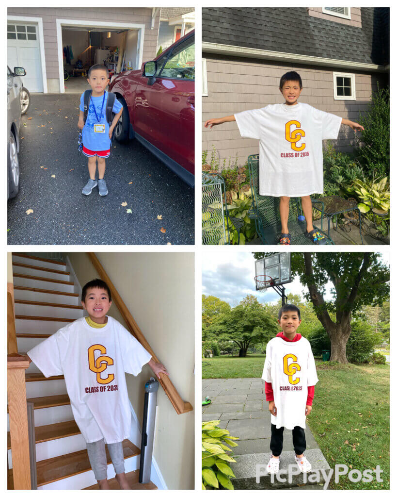 In this montage of first-day snapshots, Edison Wu shows his progress through Alcott Elementary School, starting in 2022.