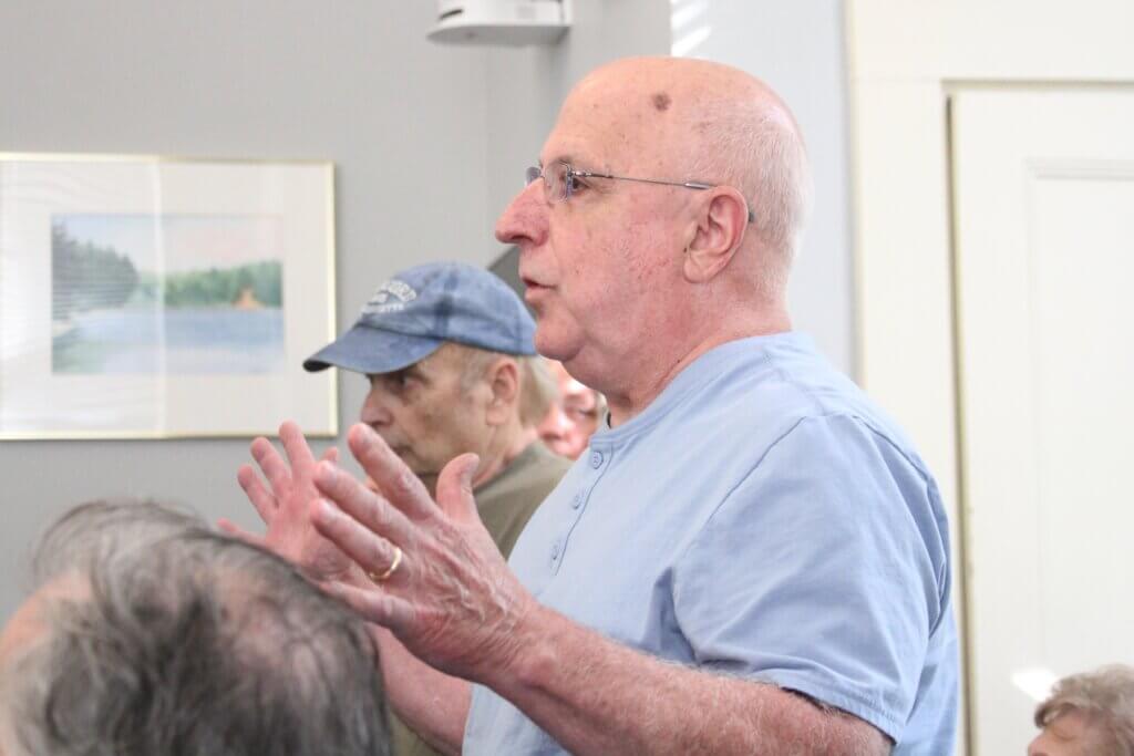Concordian Paul Macone sparred with new Select Board Chair Wendy Rovelli over her decision not to allow public comment on the election of board officers. Photo: Dakota Antelman/The Acton Bridge