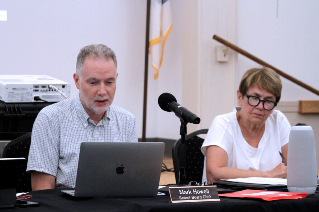 Select Board Chair Mark Howell speaks. Photo: Dakota Antelman/The Acton Bridge