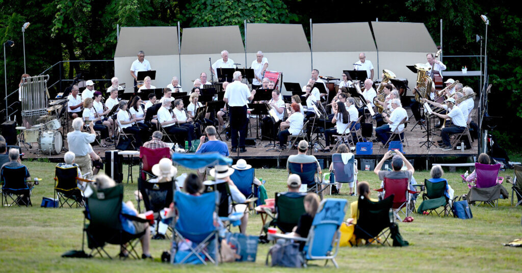 The band entertains the Fruitlands crowd. Its winter home is the 51 Walden Performing Arts Center. Photo: Ken McGagh/The Acton Bridge