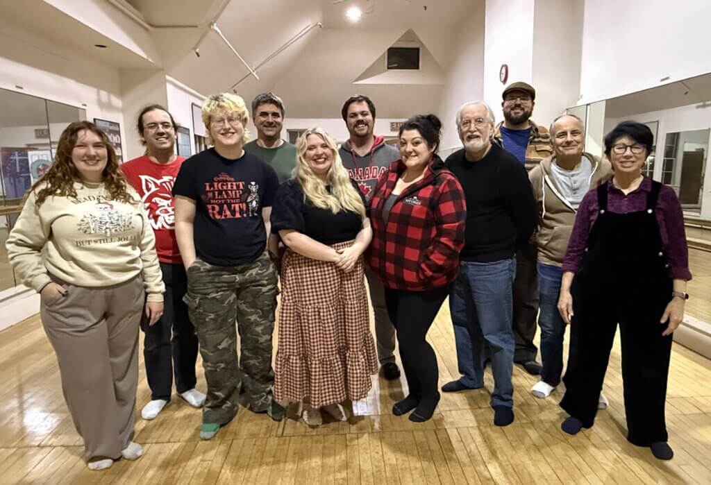 The cast of “Twelfth Night” at a rehearsal. From left are Katie Speed, Nick Gould, Elle Dunne, Brian Sensale, Hannah Clifford, AJ Gaudreau, Lexi Meunier, Mike Lague, Tofer Carlson, Jon Linden, and Jasmine Hall. Not pictured are cast members Ethan Barlow and Emerson Vasquez. Photo by Laurie O'Neill