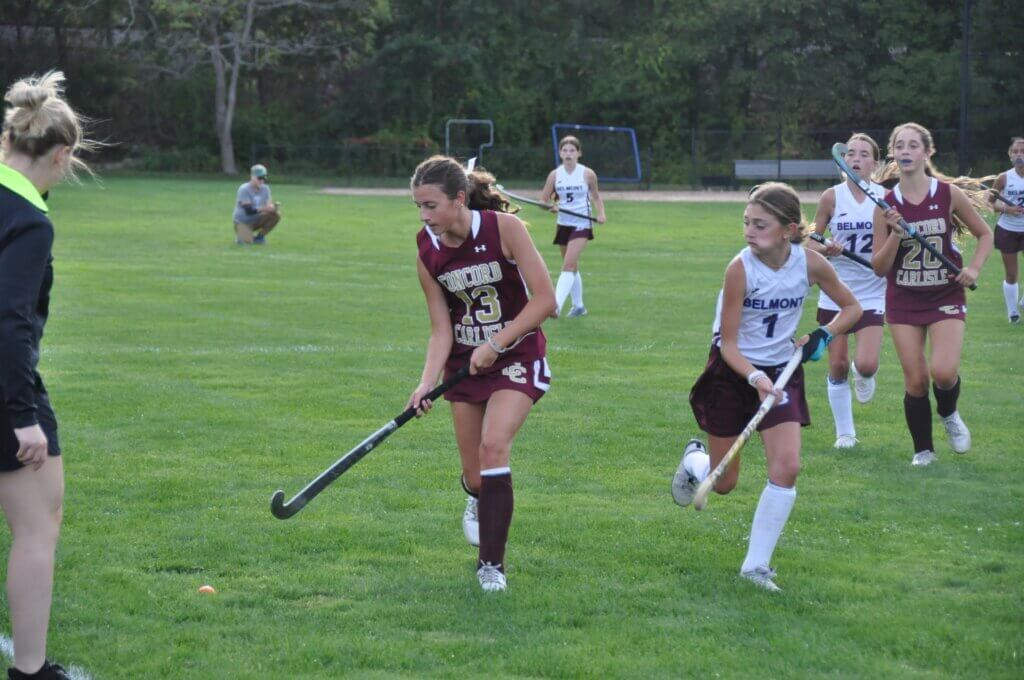 Freshman Summer Arif advancing the ball against Belmont. Photo by David Clancy