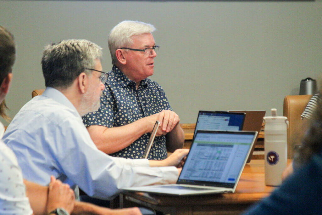Finance Committee members discussed budget transfers to resolve line item deficits last week. Photo: Dakota Antelman/The Acton Bridge