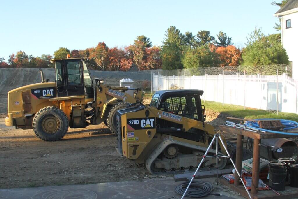 Construction equipment sits parked near the border of the future Center and Main subdivision. Photo: Dakota Antelman/The Acton Bridge