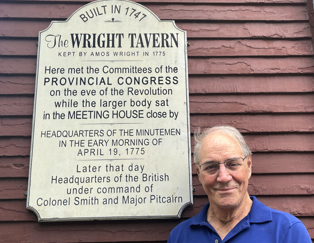 Tom Wilson in front of the Wright Tavern. Photo: Laurie O’Neill/The Acton Bridge