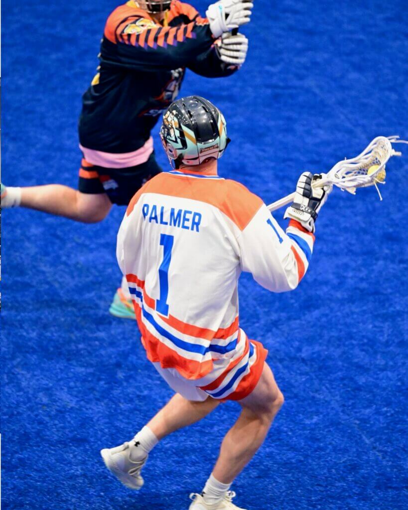 Acton-Carlisle graduate Will Palmer looks to clear the ball while playing for the Boston Nor’easters. Photo courtesy of the Boston Nor’easters
