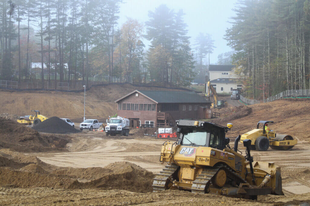 Crews moved dirt around the former Camp Thoreau property on October 14. Photo: Dakota Antelman/The Acton Bridge