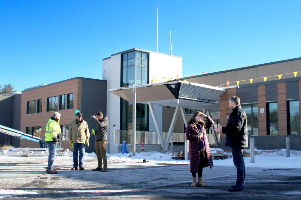 Acton school officials joined administrators on a tour of the soon-to-be-finished Ellen Garrison Building at Acton Middle School on January 29. Photos: Dakota Antelman/The Acton Bridge