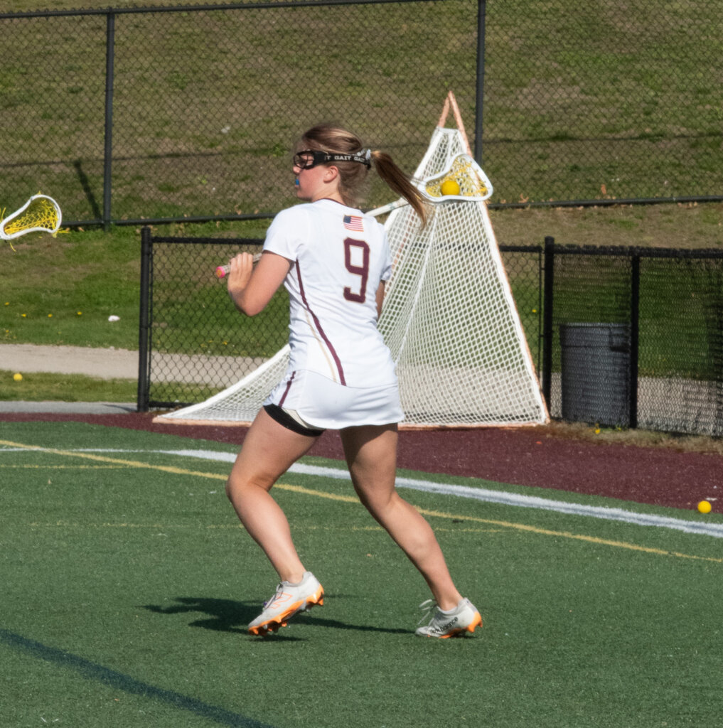 Ada Bridgman works behind the Newton South goal on May 5. Photo by Sophie Redmond