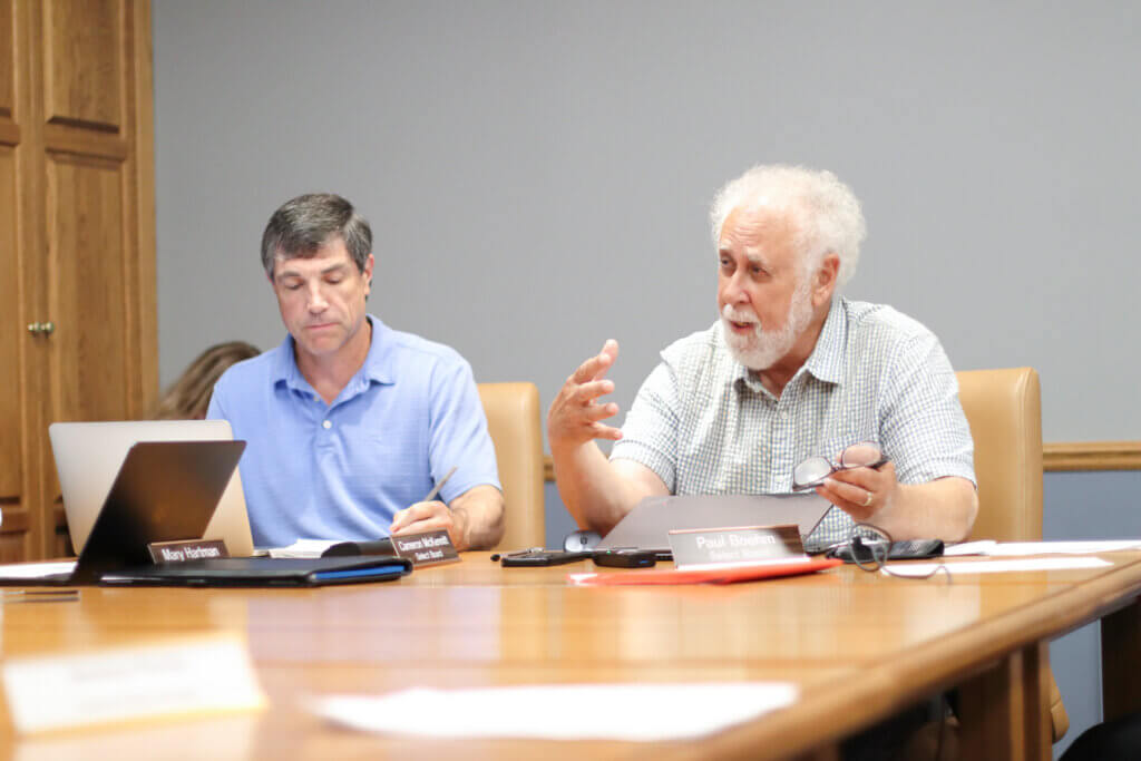 Select Board member Paul Boehm, right, said a five-part DEI Commission plan to tackle hate includes “exactly the right components.” Photo: Trace Salzbrenner/The Acton Bridge