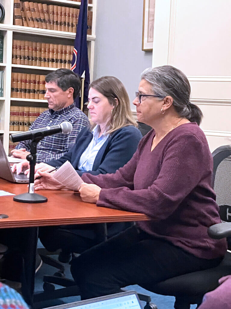 Town moderator Carmin Reiss speaks during a December 2 Select Board meeting. Photo: Dakota Antelman/The Acton Bridge