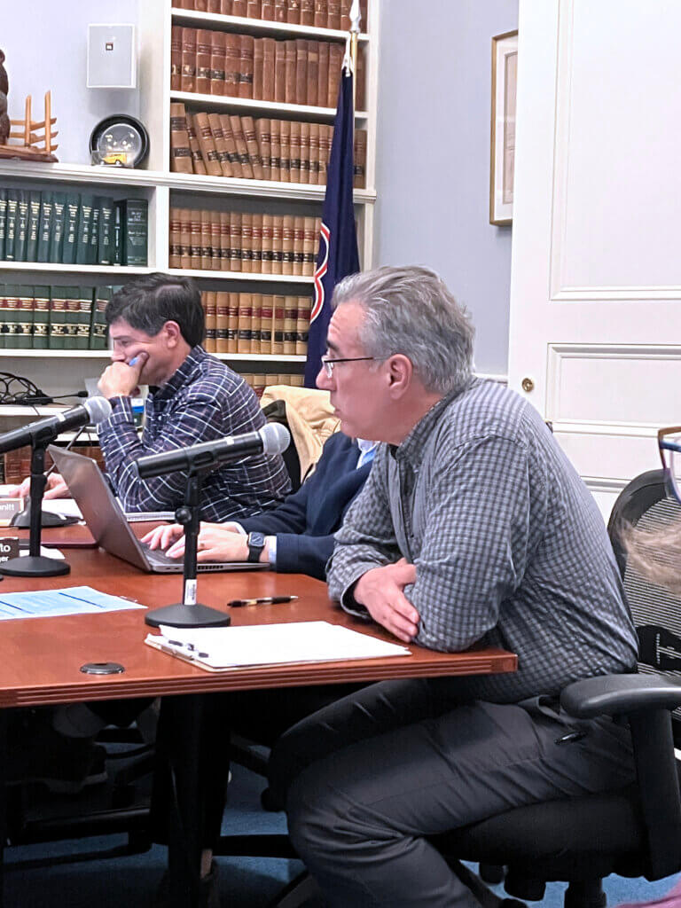 Town Meeting Study Committee chair Eric Moore speaks during a December 2 Select Board meeting. Photo: Dakota Antelman/The Acton Bridge