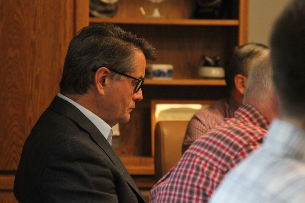 Acting Chief Financial Officer Ryan Ferrara at a recent public meeting. Photo: Dakota Antelman/The Acton Bridge
