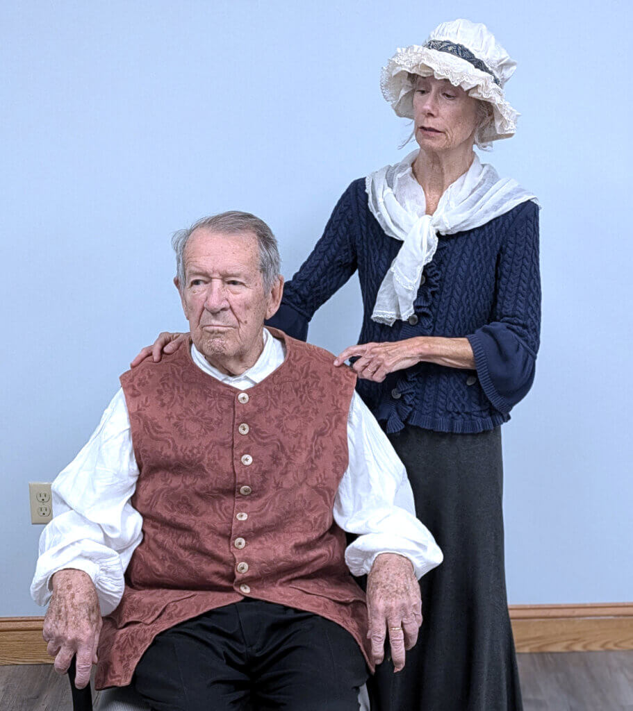 Tom Ruggles, whose role is Acton farmer Daniel Williams, and Kate Blair as his wife, Ellen. Photo by David Bearg