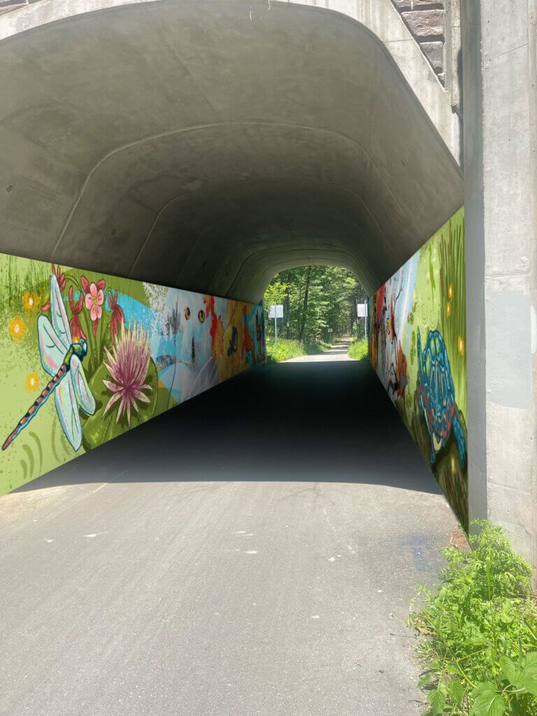 The two sides of the tunnel will be painted with complementary designs. Courtesy image
