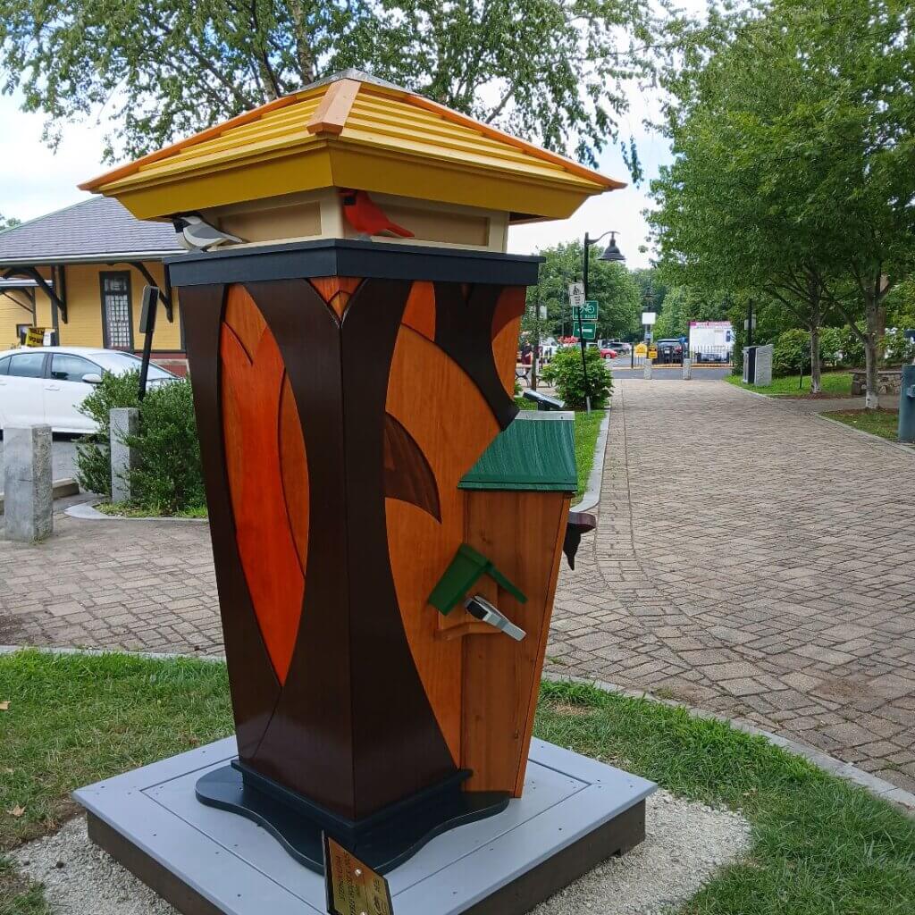 Sue LaChance, chair of the West Acton Cultural District Committee, said the installation was placed in Junction Park to give people a reason to slow down and appreciate the space. Courtesy photo