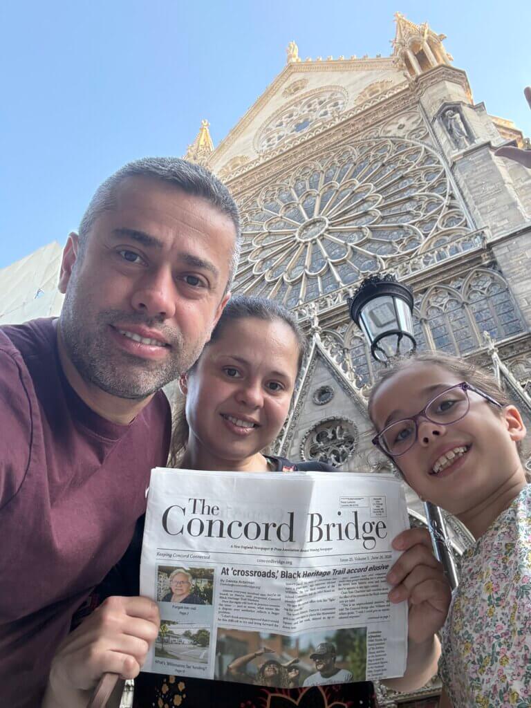 The Bano family — George, Olga, and Sienna — write: “We traveled to Paris, London, and Athens with The Acton Bridge newspaper. Sienna Bano (our daughter), who attends Thoreau Elementary School, wanted to share pictures with you.”