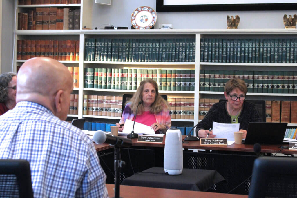 Chief financial officer Anthony Ansaldi presents the town’s outreach plan for a new payment in lieu of taxes program involving local non-profits. Photo: Dakota Antelman/The Acton Bridge