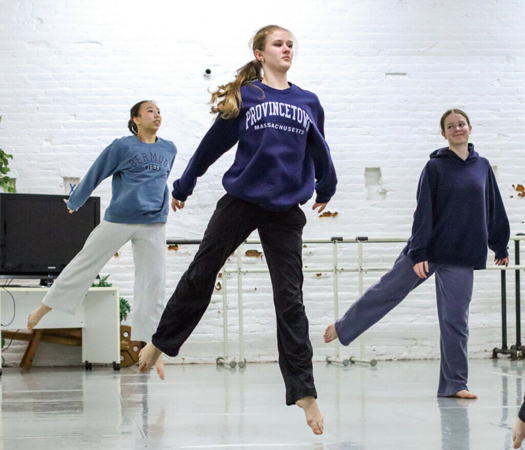 Nika Lysyj, a senior dancer with the Commonwealth Ballet, rehearses for “Shift,” a contemporary dance program featuring three works by New England choreographers. Photo: Trace Salzbrenner/The Acton Bridge